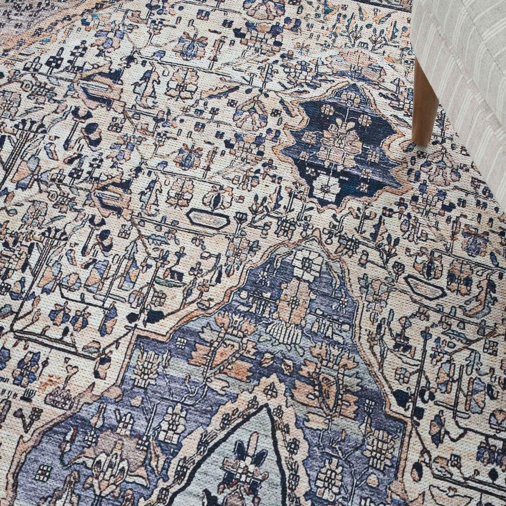 Nourison Grand Washables 7&#39;10&quot; x 9&#39;10&quot; Ivory Blue Area Rug, , large