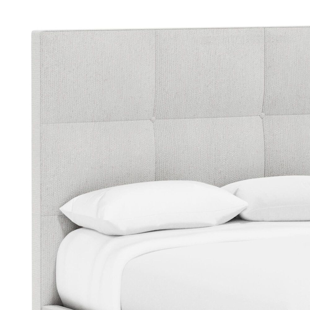 Bernhardt Derrick King Upholstered Panel Bed in White and Cream, , large
