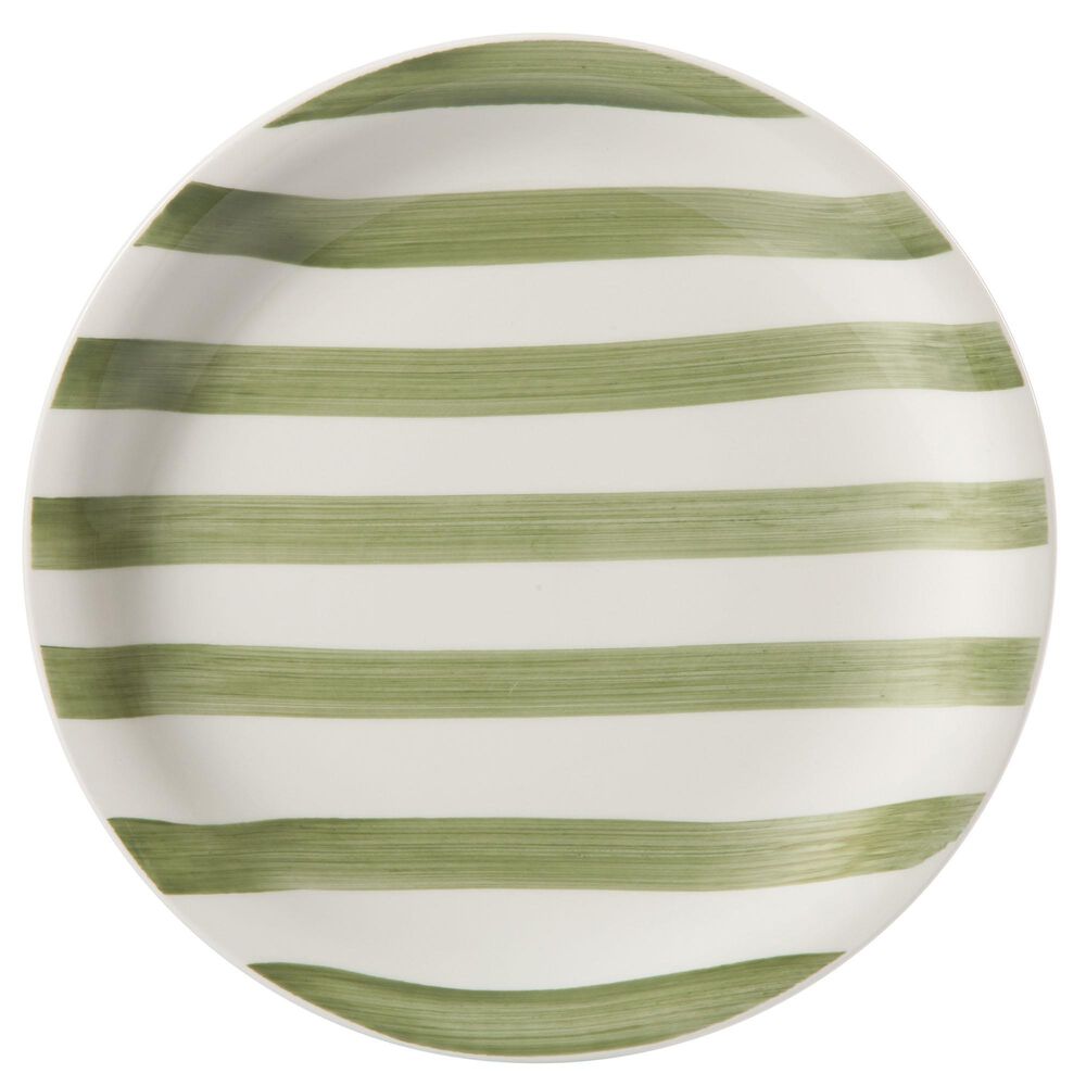 Gibson Homewares Kenwood Shores 12-Piece Dinnerware Set in Green Striped, , large