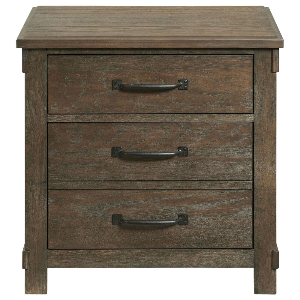 Mayberry Hill Scott 3 Drawer Nightstand with USB in Dark Walnut, , large