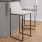 Lumisource Fuji High Back Barstool with White Faux Leather in Black (Set of 2), , large