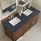 James Martin Vanities Lorelai 60" Double Vanity in Mid-Century Walnut with 3 cm Charcoal Soapstone Quartz Top, , large