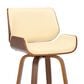 Blue River Tyler 26" Counter Height Swivel Cream Faux Leather and Walnut Wood Bar Stool, , large