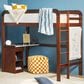 Walker Edison Adyn Twin Loft Bunk Bed with Desk in Walnut, , large