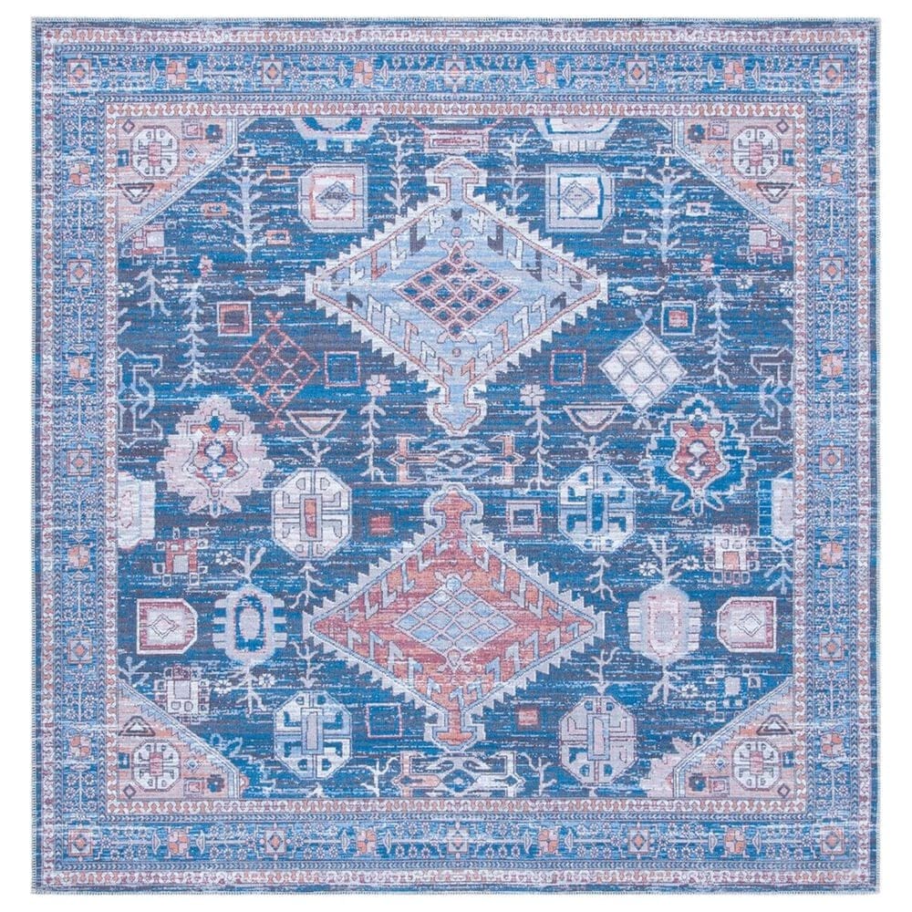 Safavieh Serapi Bohemian 6"7" Square Blue and Ivory Area Rug, , large