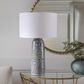 Uttermost Static Table Lamp in Black and White Glaze, , large