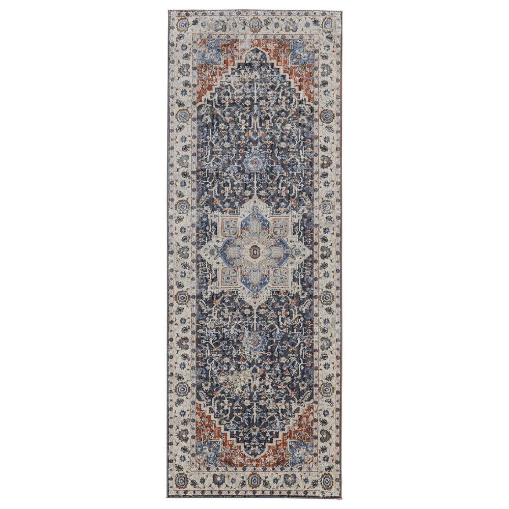 Feizy Kaia 39HTF 2"6" x 12" Blue and Red Runner, , large