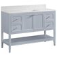 37B Ravello 48" Single Bathroom Vanity Cabinet in Soft Blue with Marble Top and Backsplash, , large