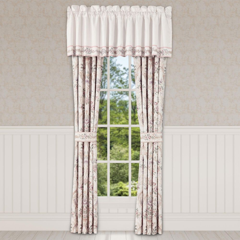 J. Queen New York Avant Garden 88&quot; x 18&quot; Window Straight Valance in Blush and Violet, , large