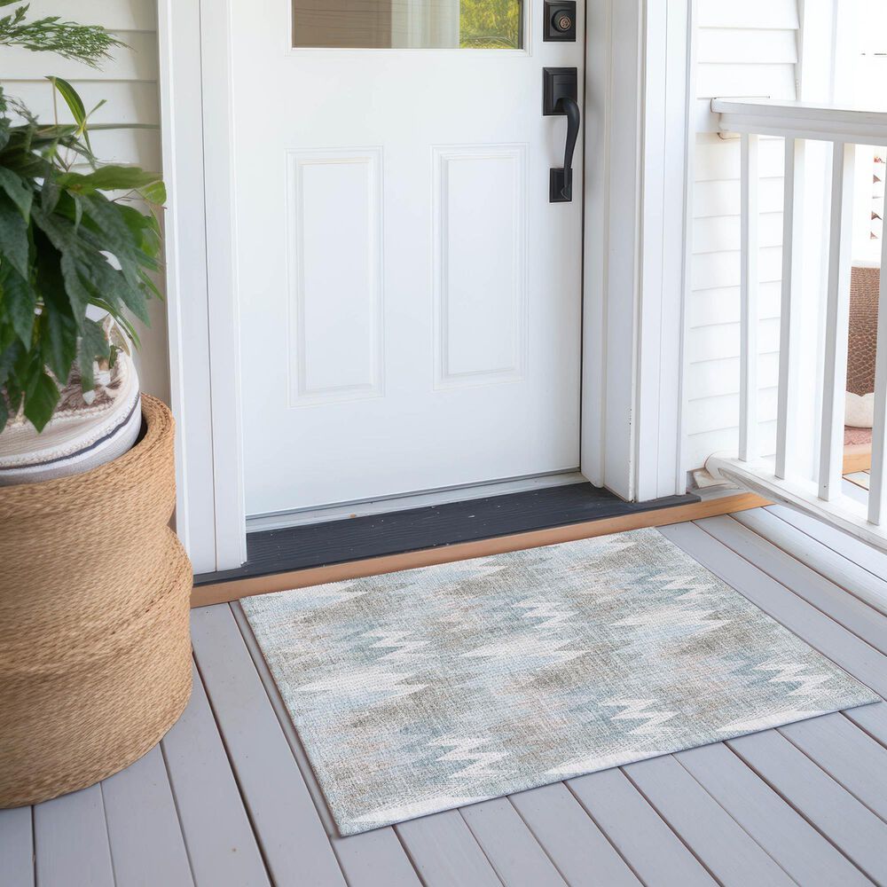 Dalyn Rug Company Soft Essentials Chevron Sky 1'8" x 2'6" Area Rug, , large