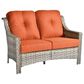 HOMLUX Outdoor Rattan Loveseat with Ergonomic in Coarse Textured Orange, , large