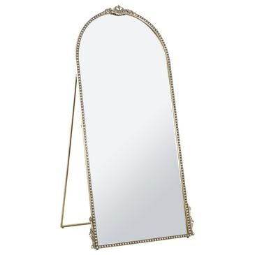 Maple and Jade 64" Fleur De Lis Ornate Floor Mirror with Easel in Gold, , large