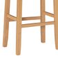 Linon Home Decor Claridge Bar Stool with Striped Beige Cushion in Rustic Brown, , large