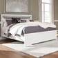 Ashley Maeling King Upholstered Panel LED Bed in Matte White and Gray, , large