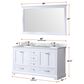 Lexora Home Dukes 60" Double Bathroom Vanity in Navy Blue with 2 cm White Carrara Marble Top and Rectangular Sinks, , large