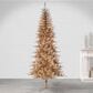 The Gerson Company 7.5" Pre-Lit Tuscany Tinsel Christmas Tree in Gold, , large