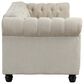 Morden Fort Chesterfield 2-Piece Stationary Linen Chair and Sofa Set in Beige, , large