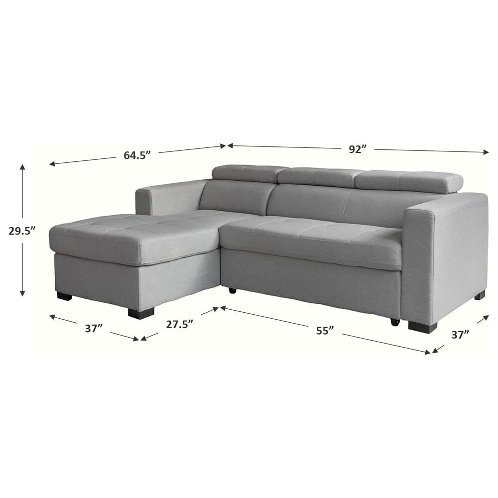 Tuscany Grove Gigi 2-Piece Sectional with Pullout and Left Facing Chaise in Bates Platinum, , large