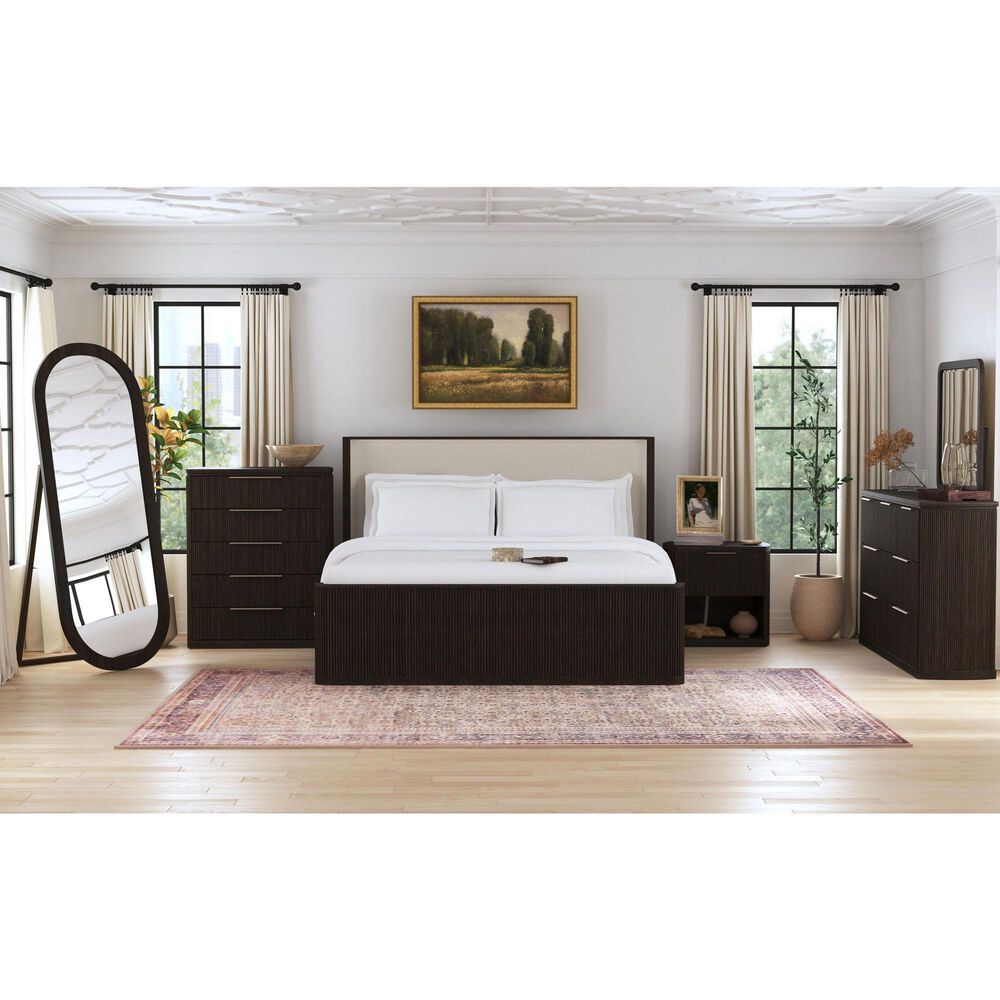 Mayberry Hill Sylvie 4 Piece King Panel Bedroom Set in Dark Brown, , large