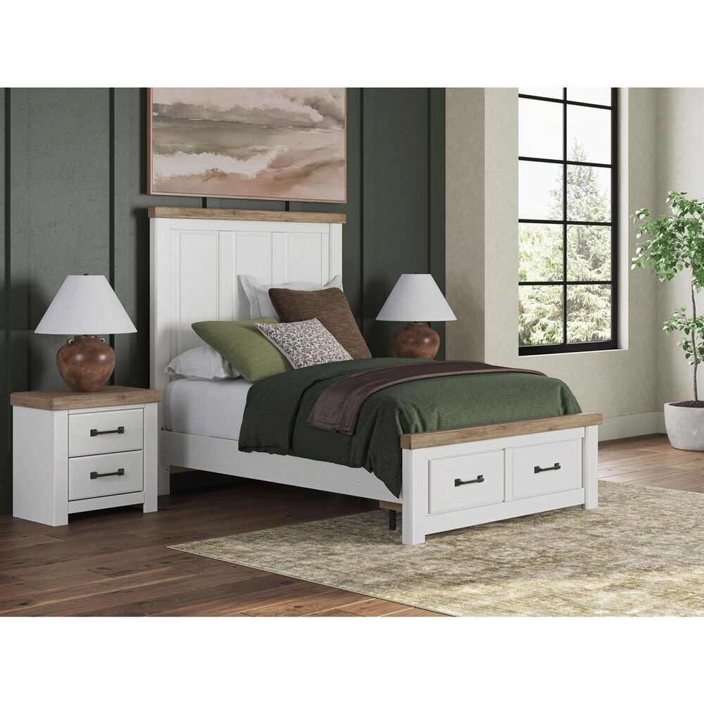 Ashley Savonport Full Storage Panel Bed in White and Brown, , large