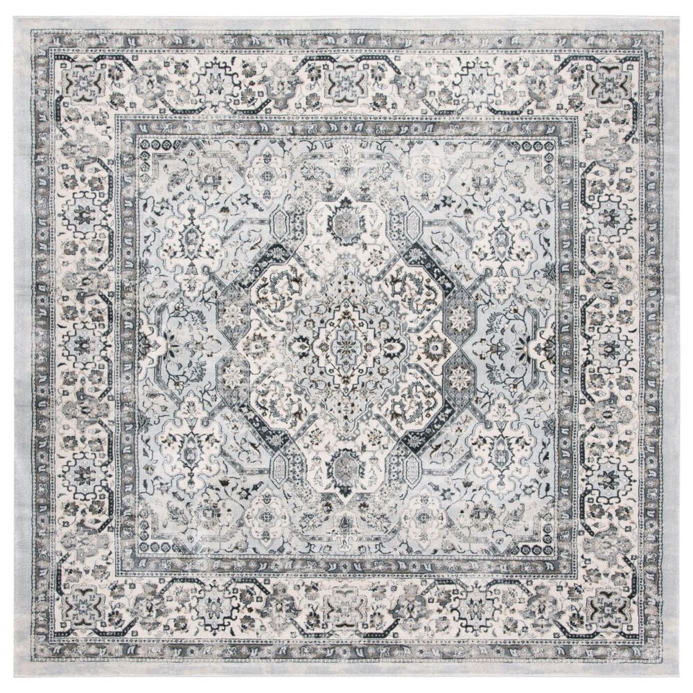 Safavieh Isabella 6"7" Square Dark Grey and Cream Area Rug, , large