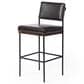 Four Hands Benton Counter Stool in Burnt Oak and Midnight Top Grain Leather, , large