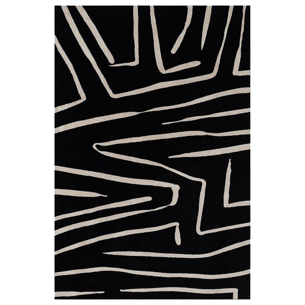 Momeni Noho Abstract 2" x 3" Black Area Rug, , large