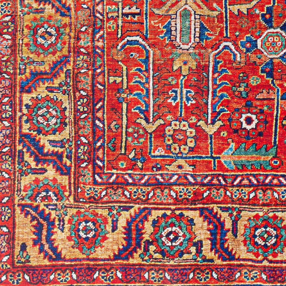 Surya Iris Burnt Orange, Dark Blue, Yellow, Light Pink, Oatmeal and Olive 2&#39;2&quot; x 3&#39;9&quot; Area Rug, , large