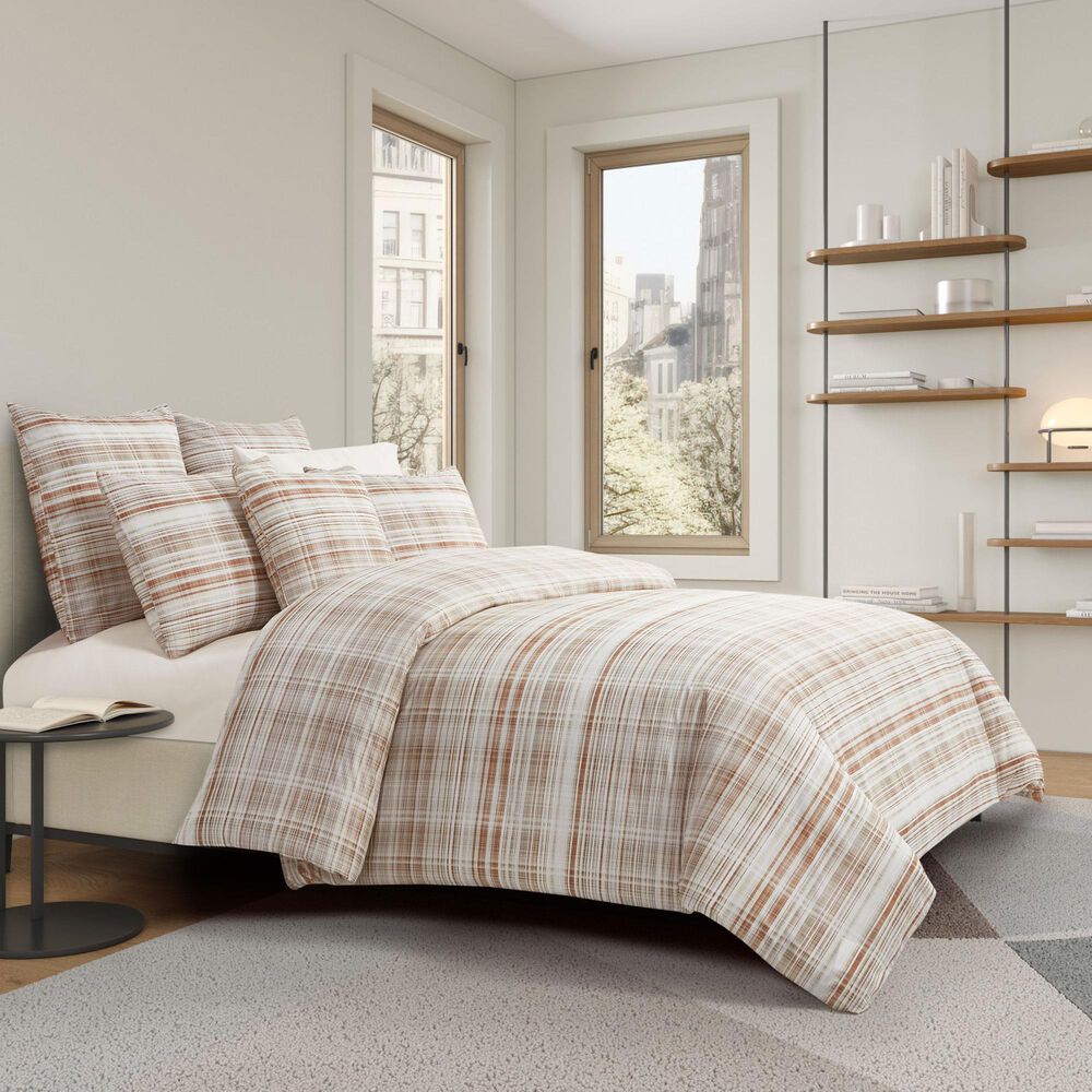 J. Queen New York Pascal 3-Piece Full/Queen Duvet Cover Set in Cinnamon, , large