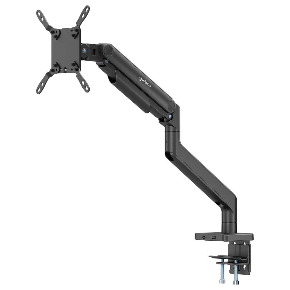 Manhattan Mechanical Spring Single Monitor Desk Mount in Black, , large