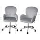 Impressions Vanity Colette Swivel Vanity Chair with Cool Grey Cushion in Silver Chrome, , large