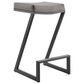 Blue River Atlantis 26" Backless Counter Stool with Matte Black Iron and Vintage Gray Faux Leather, , large