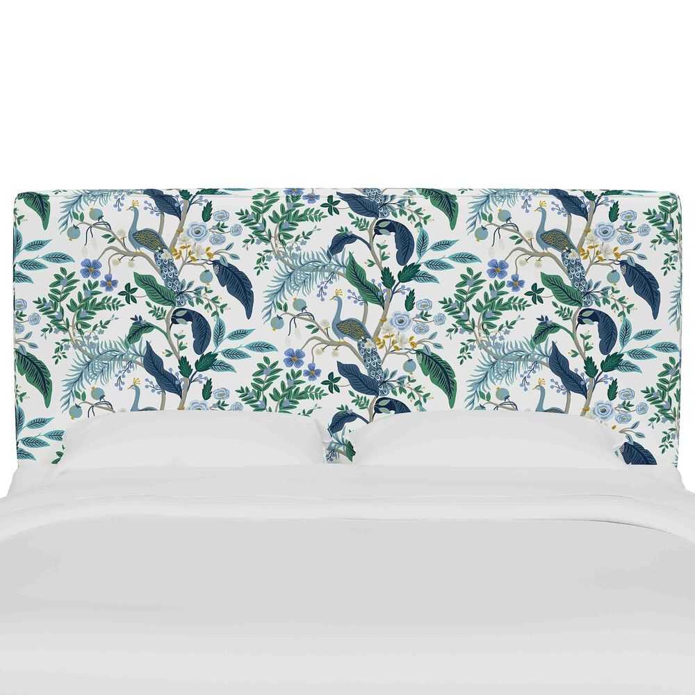 Skyline Furniture Elly California King Headboard in Peacock Blue and White, , large