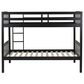 Linon Home Decor Perryton Twin Over Twin Bunk Bed in Sleek Black, , large
