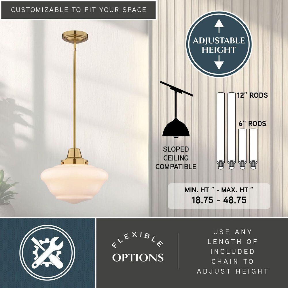 Vaxcel Eastgate 1-Light Pendant in Antique Gold, , large