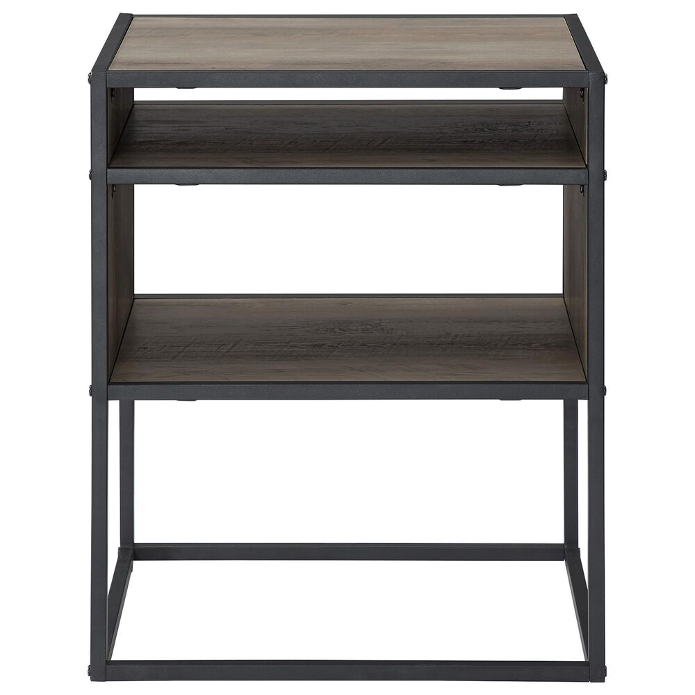 Walker Edison Jersey Side Table in Grey Wash Nebraska Furniture Mart