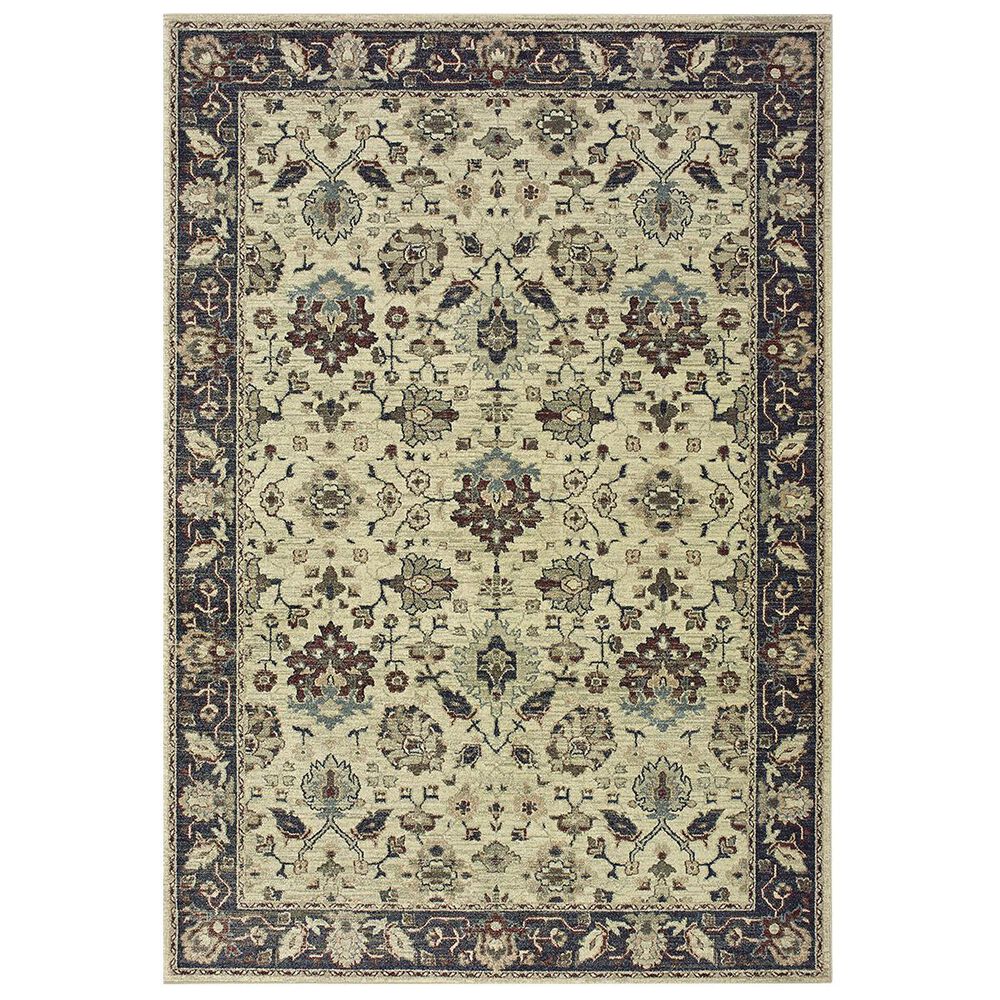 Oriental Weavers Raleigh 8026E 1"10" x 3" Ivory and Navy Area Rug, , large