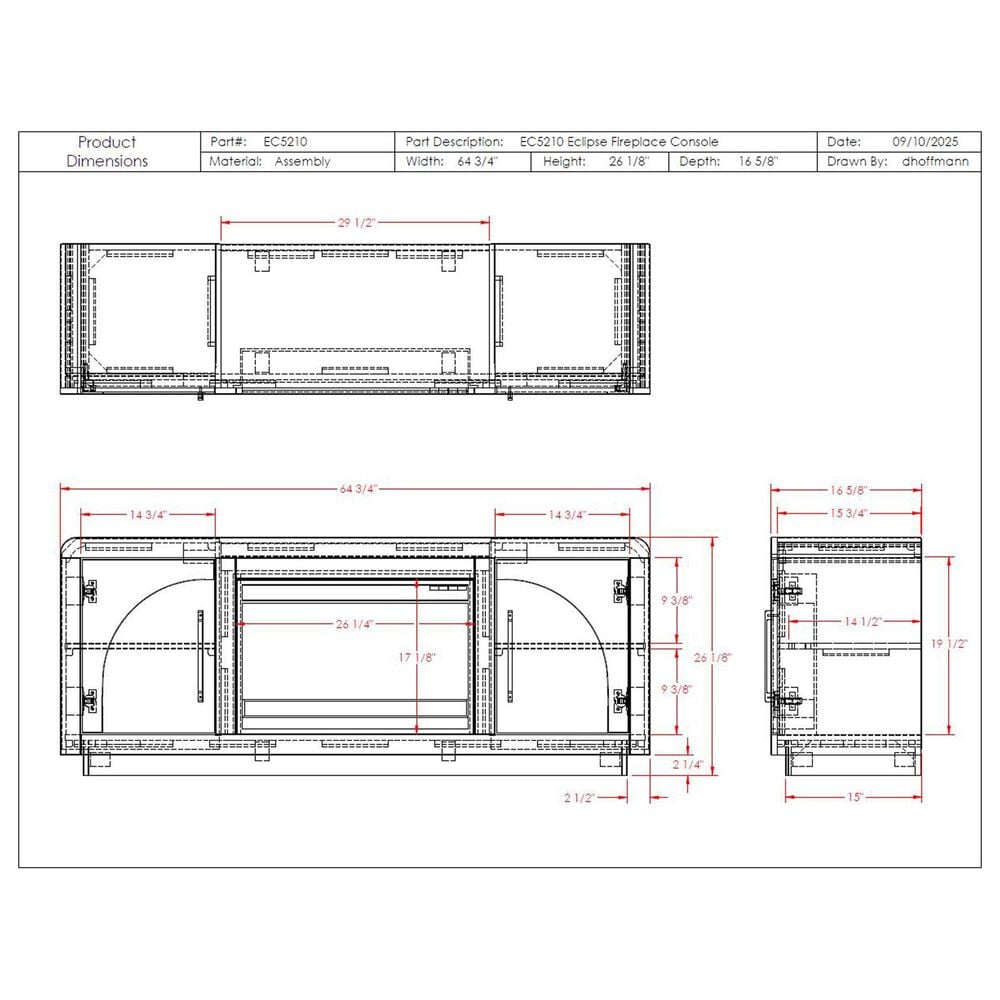 Legends Home Eclipse 65" Fireplace TV Stand in Clove, , large