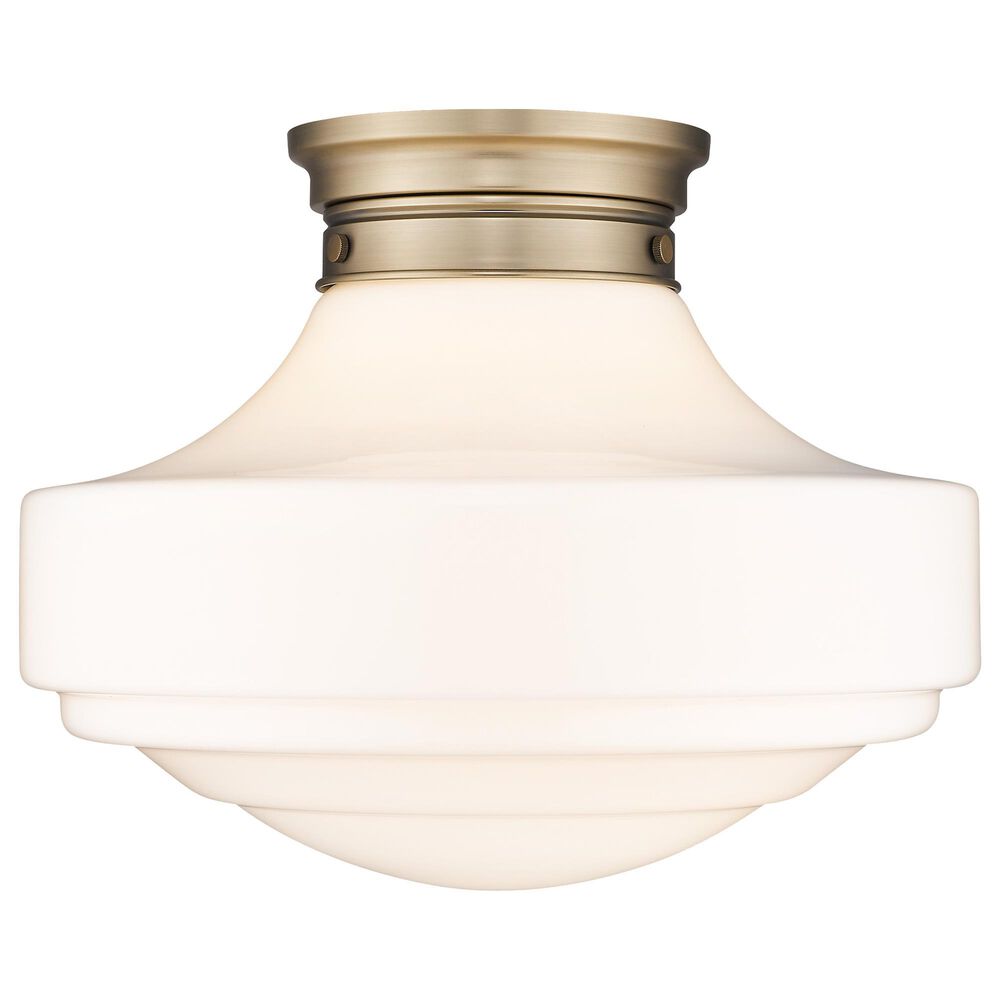 Golden Lighting Ingalls Large Semi-Flush with Vintage Milk Glass in Modern Brass, , large