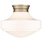 Golden Lighting Ingalls Large Semi-Flush with Vintage Milk Glass in Modern Brass, , large