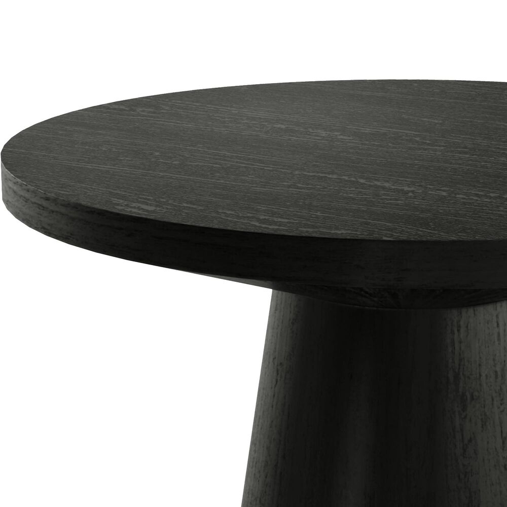 Furniture of America Halewood Round End Table in Black, , large
