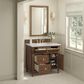 James Martin Vanities Lorelai 36" Single Vanity in Mid-Century Walnut with 3 cm Eternal Jasmine Pearl Quartz Top, , large