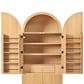 HOMLUX 72" Tall Arched Kitchen Pantry Cabinet in Natural, , large