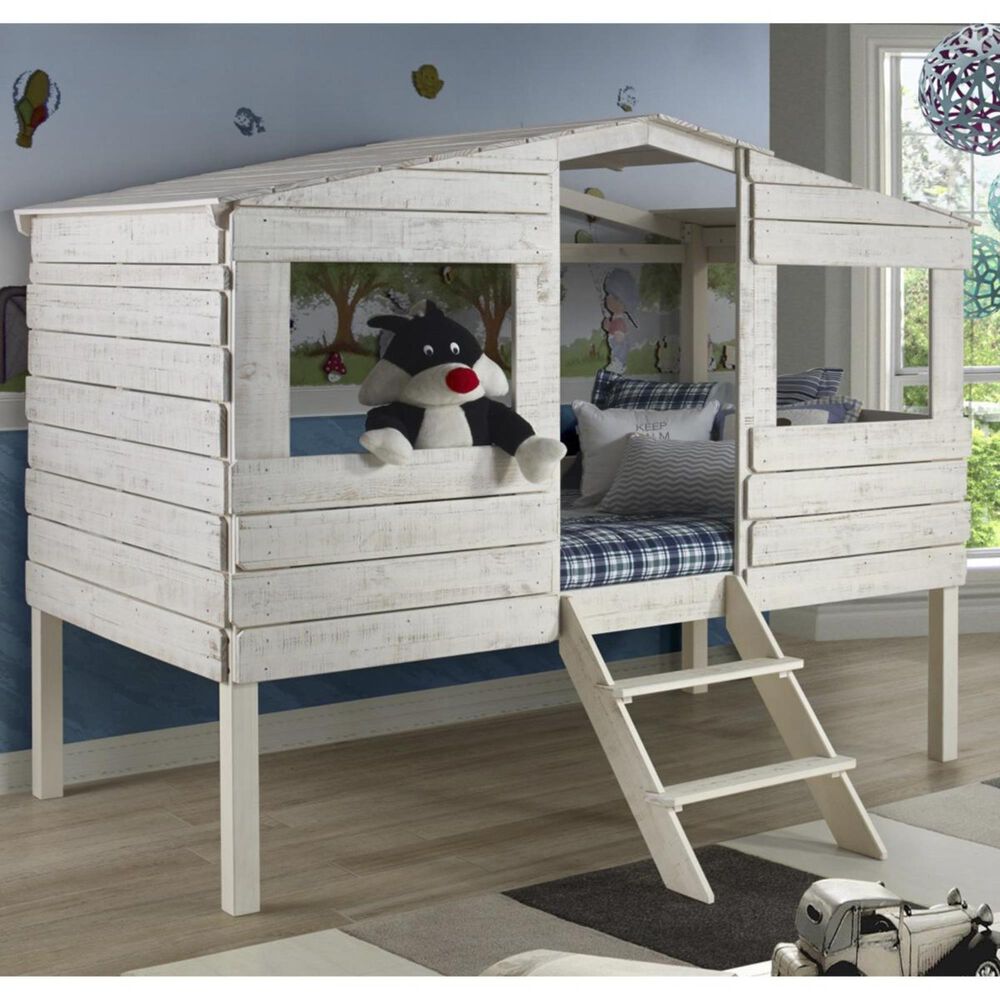 Little Dreamer Tree House Twin Loft Bed in Rustic Sand, , large