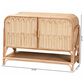 Baxton Studio Gitano 2-Door Rattan Storage Cabinet in Natural, , large