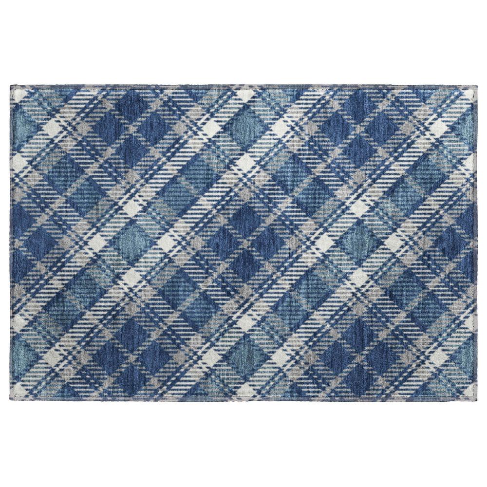 Dalyn Rug Company Soft Essentials Plaid Navy 1"8" x 2"6" Indoor/Outdoor Area Rug, , large