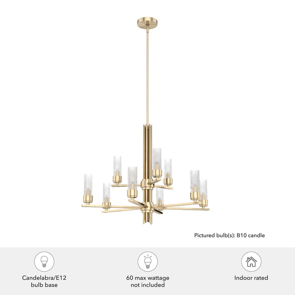 Hunter Gatz 9-Light Chandelier in Alturas Gold, , large