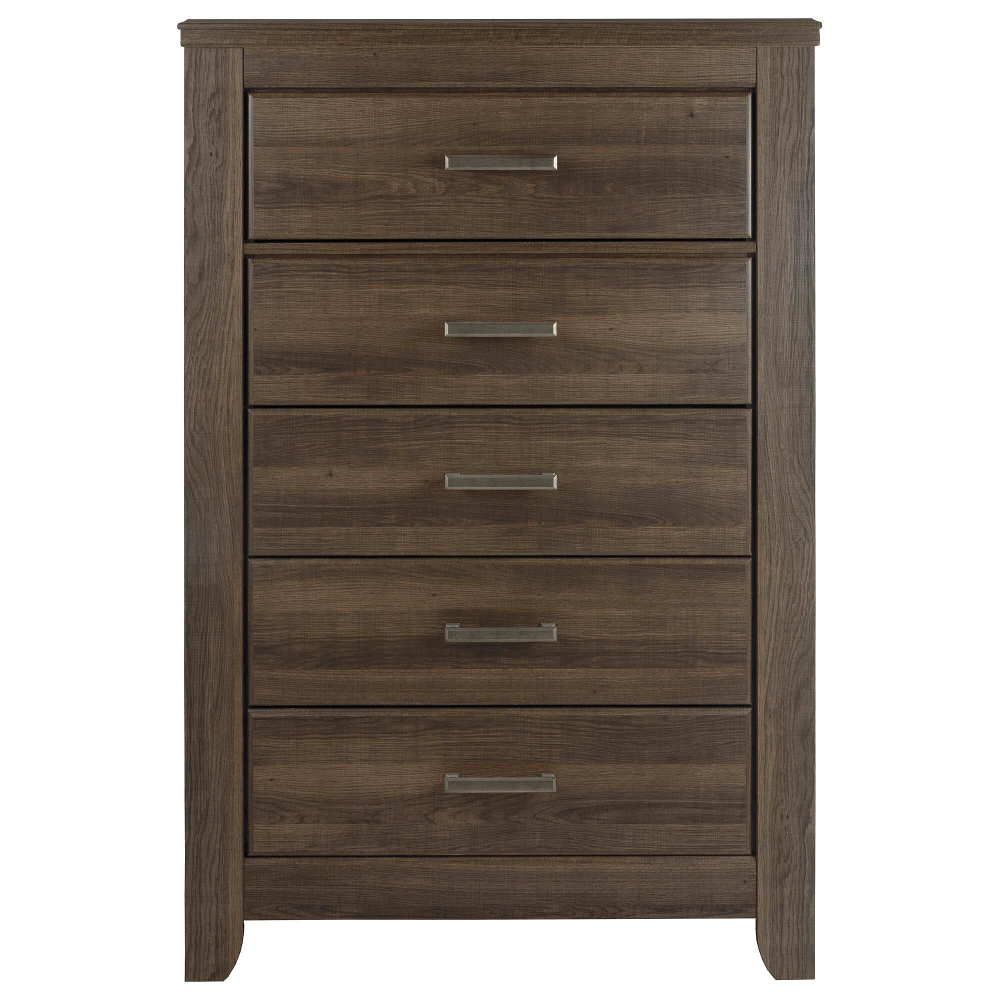 Ashley Juararo 5 Drawer Chest in Dark Brown