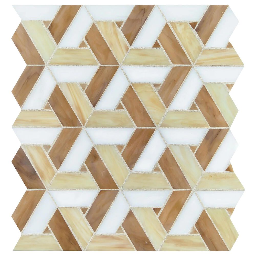 Vivify Heirloom Gold 13" x 15" Trapezoid Glass Mosaic Sheet, , large