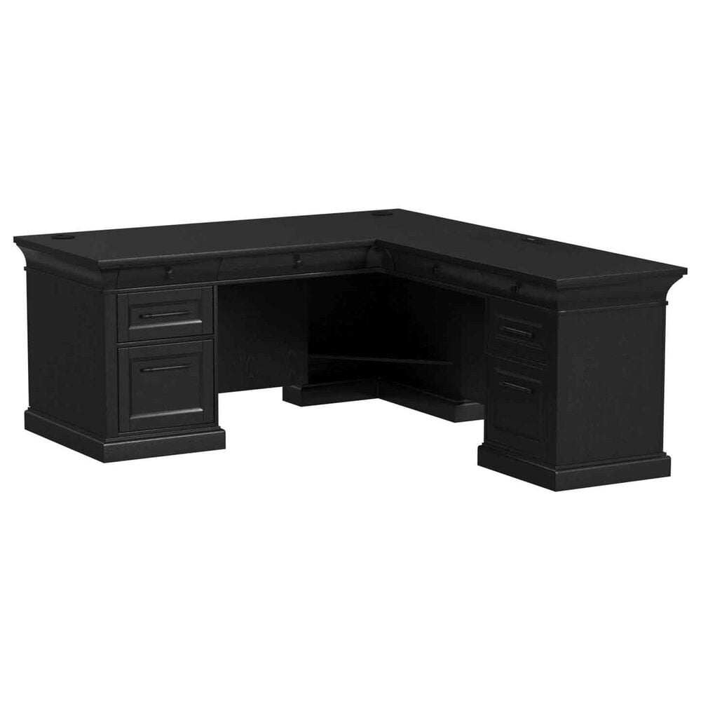 Wycliff Bay Willow Lane L-Shape Desk for Right Hand Facing Return in Ebony Black, , large